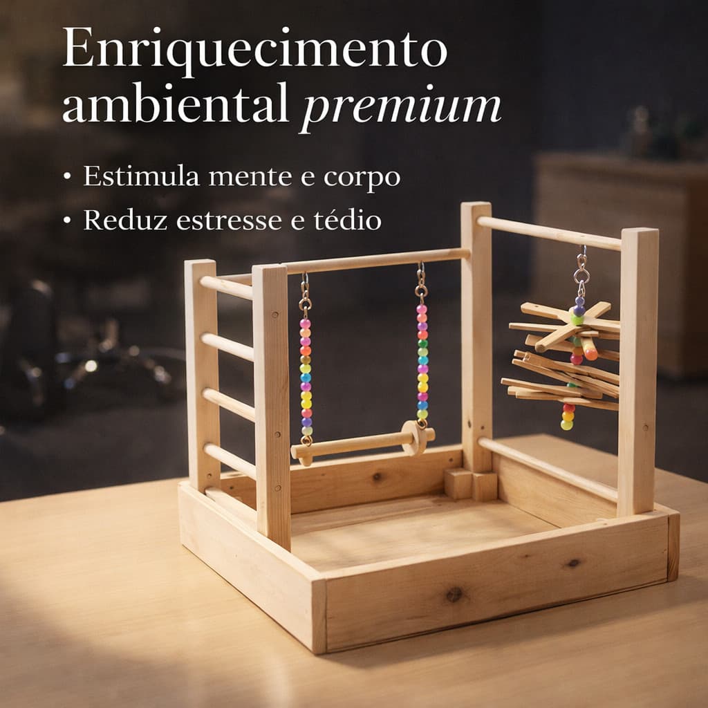 Playground Premium Madeira Para Ring Neck E Lóris