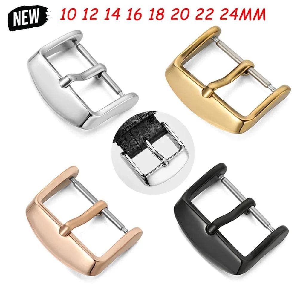 10/12/14/16/18/20/22/24mm Pulseiras De Relógio Fivela De Aço Inoxidável Pino Fecho Acessórios Pulseira De Couro