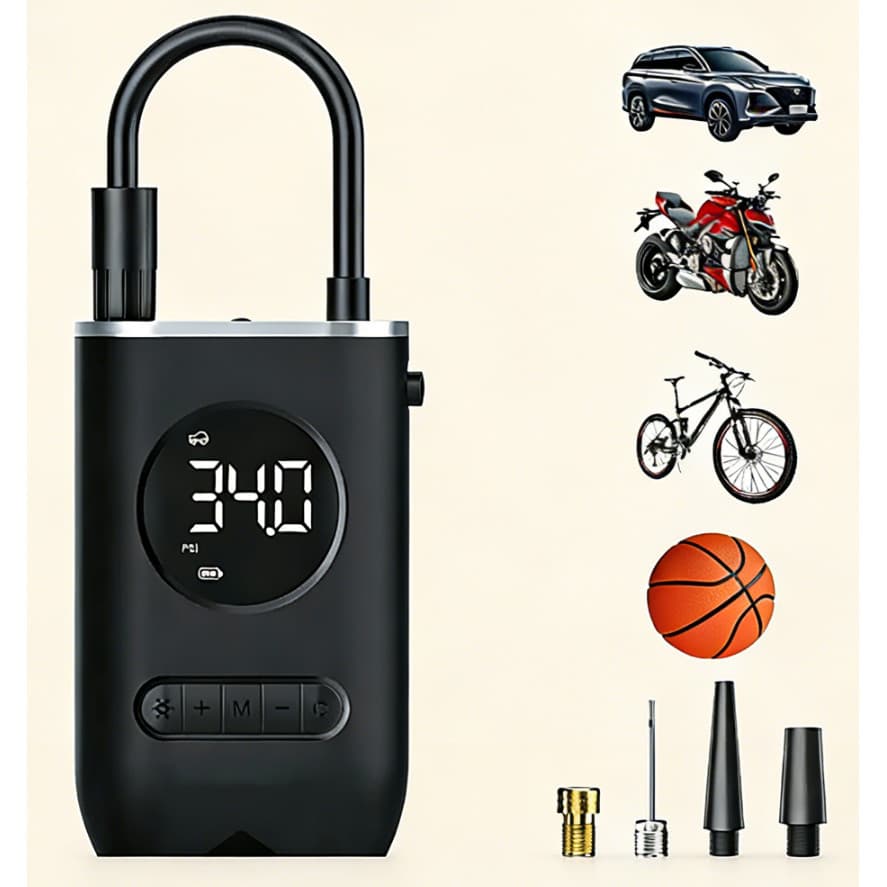 Mini Compressor de Ar Portátil Recarregável USB | Digital Calibrador de Pneu Envio Imediato