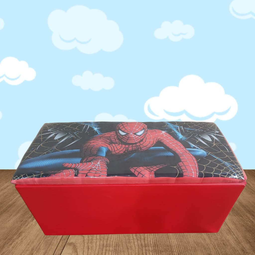 Baú infantil Homem Aranha puff baú guarda brinquedos 90 cm decorado puff organizador Pronta Entrega