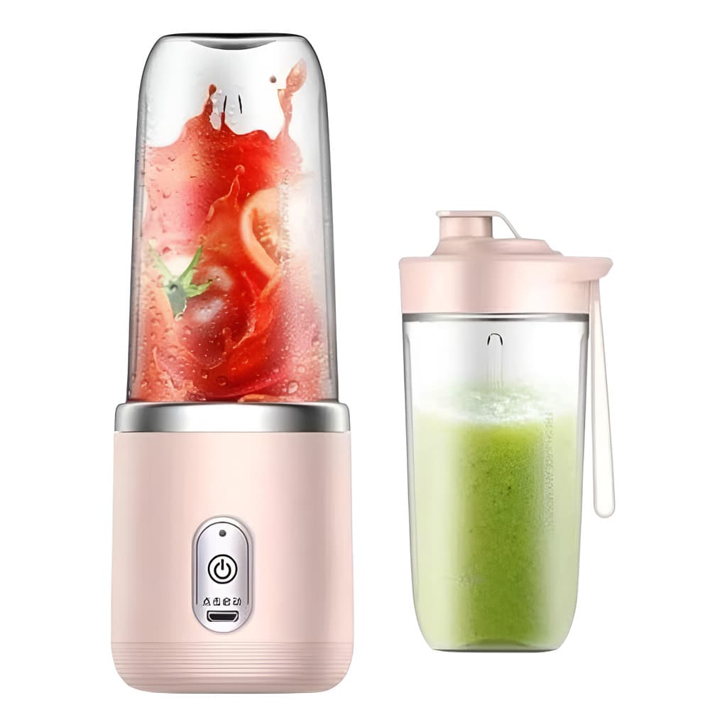 Mini Liquidificador 2 Copos 400ML Portátil Mixer Recarregável 6 Lâminas Batedor Sheikeira 40W Take Juice Cup Para Casa