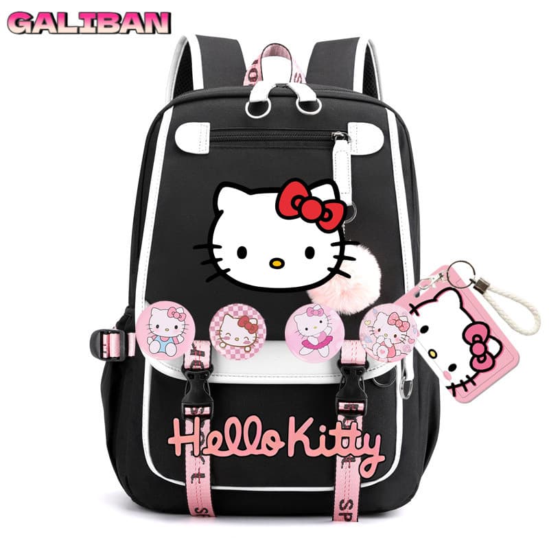 Novo desenho animado KITTY Material impermeável resistente a arranhões mochila de estudante Super grande capacidade bols