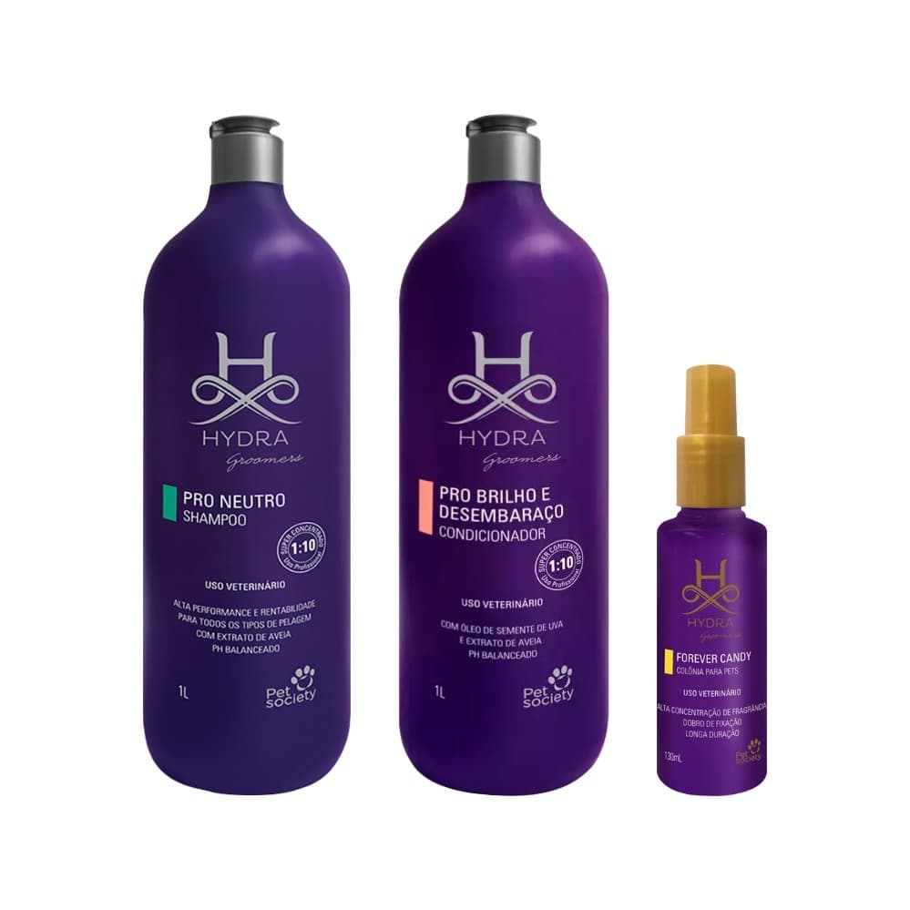Shampoo Neutro 1 L + Cond. Brilho 1 L + Colonia Candy 130ml