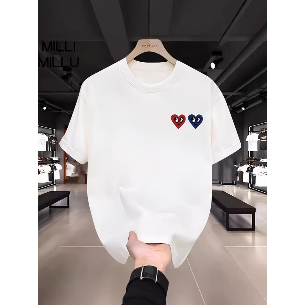 Camiseta Unissex Dois Coração 100% Algodão