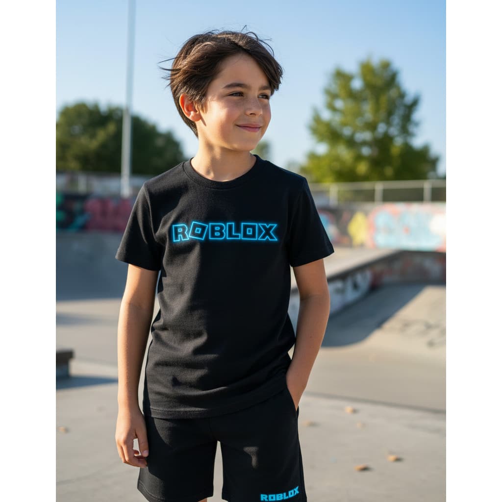 Conjunto Camiseta Roblox Infantil Algodão + Short Oferta