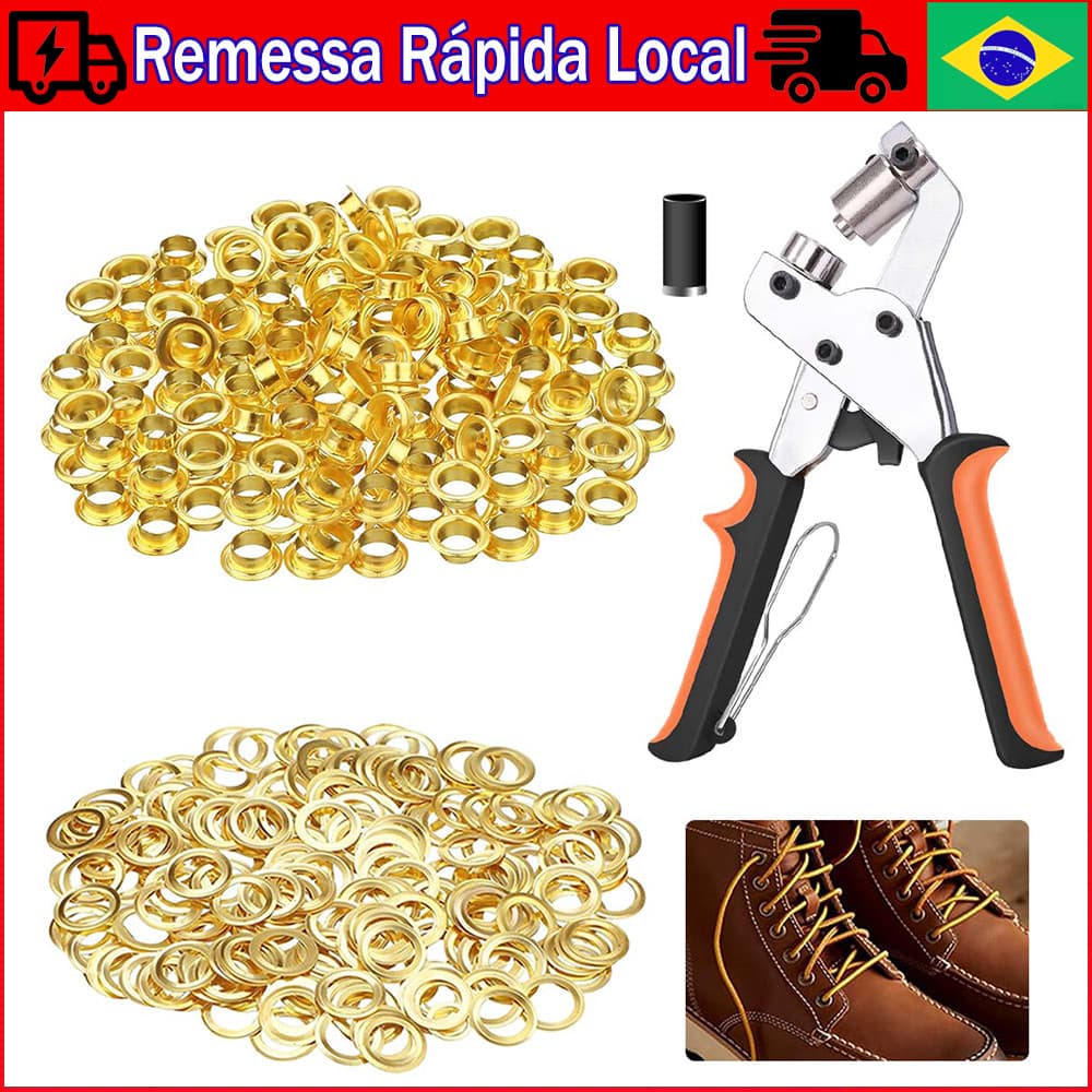 302 Peças Kit de ferramentas para alicate de ilhó, alicate de perfuração, kit de prensa, furador para sapatos