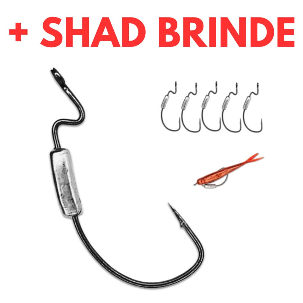 Anzol Offset Lastreado Kit 5un Robalo Isca Artificial Soft Pesca Esportiva Super Resistente