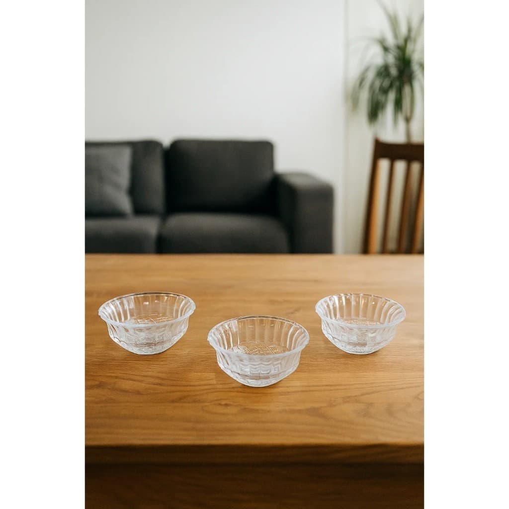 Conjunto 3 Potes Vidro Bowl Tampa Hermética Porta Mantimentos Refratário