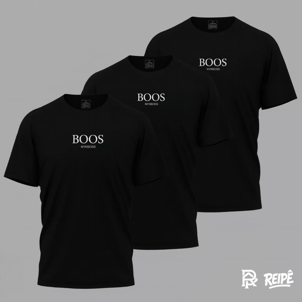 Kit 3 Camisetas Masculina Camisa Malha Premium Blusa 100% Algodao