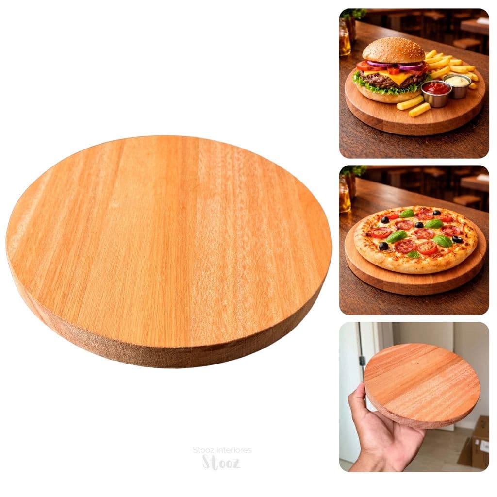 Tabua De Pizza  22cm servir hamburguer redonda eucalipto