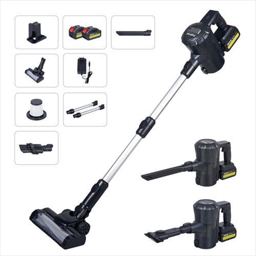 Hanabi Aspirador de Pó Vertical Sem Fio 21V BrushlessPortátil 19kPa com LED 2 Baterias 4.0Ah 3 em 1 Casa e Carro