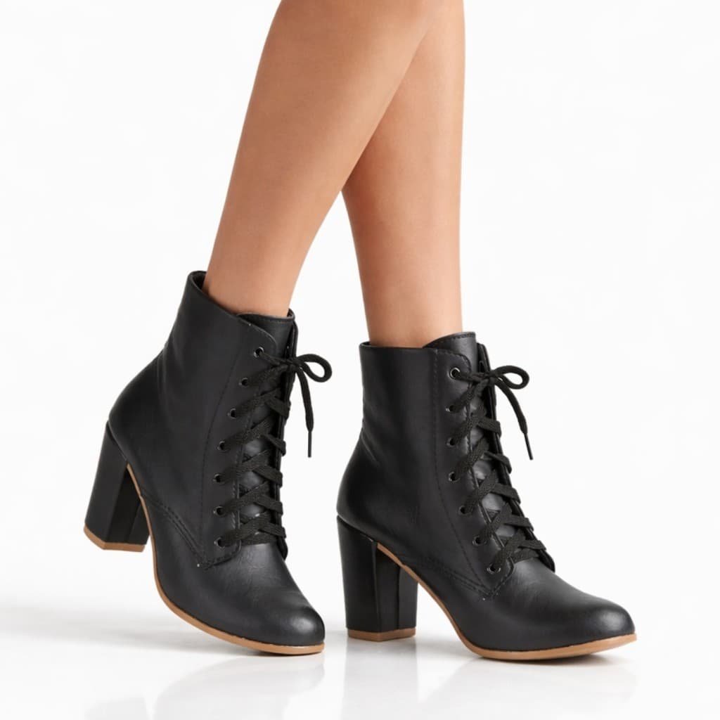 Bota Coturno Feminino Salto Alto Forma Menor Elegante Confortável E Macia