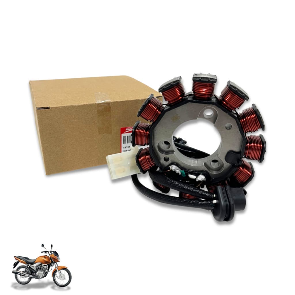 Estator Magneto Honda CG Titan 150 Fan 2009-2013 Mix Flex C/ Bobina de Pulso HWG