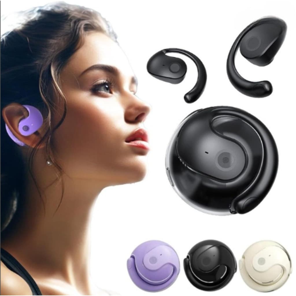 Fone de Ouvido Bluetooth TWS Sem Fio com Suporte de Orelha, Design Ergonômico e Anti-Queda máquinas shop