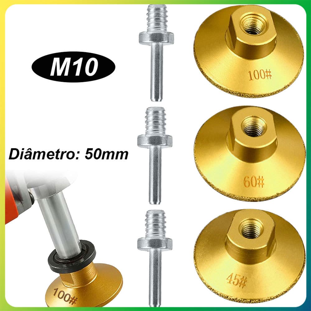 M10 rebarbadora cabeça de moagem esmeril Polimento Moedor 45# 60# 100#