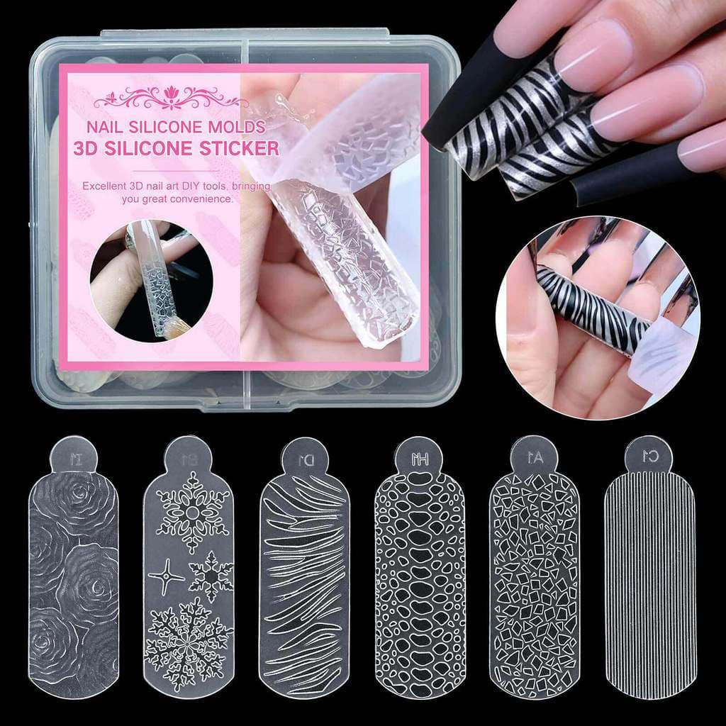 Molde de diafragma de Silicone para Manicure, diafragma 3D, floco de neve de natal, estampa de leopardo, ferramenta de m