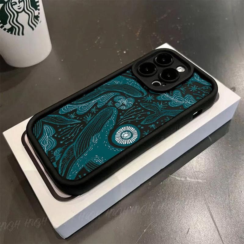 Capinha Capa Para Samsung A04 A05 A10 A12A14 A15 A32 A35 A55 A72S21 22 23 24  baleia de fita Silicone Anti-impacto