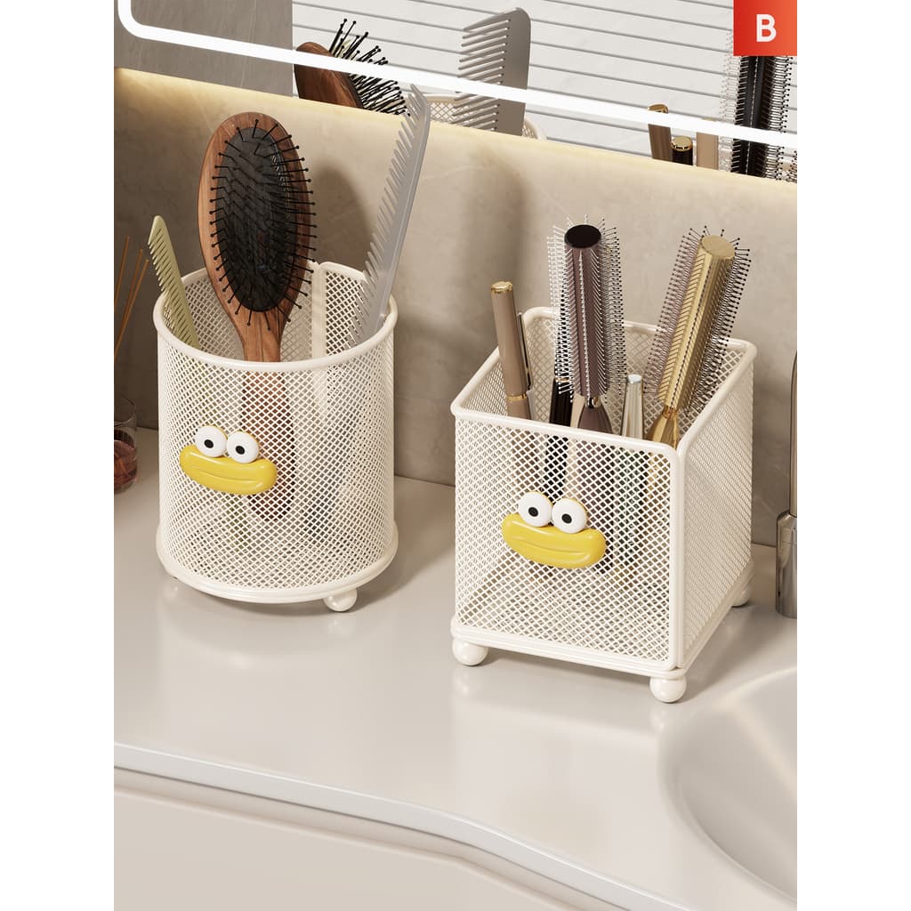 Caixa de armazenamento de máscara lavatório Desktop pente Rack escova de dentes colocação cesta pente de cabelo navalha