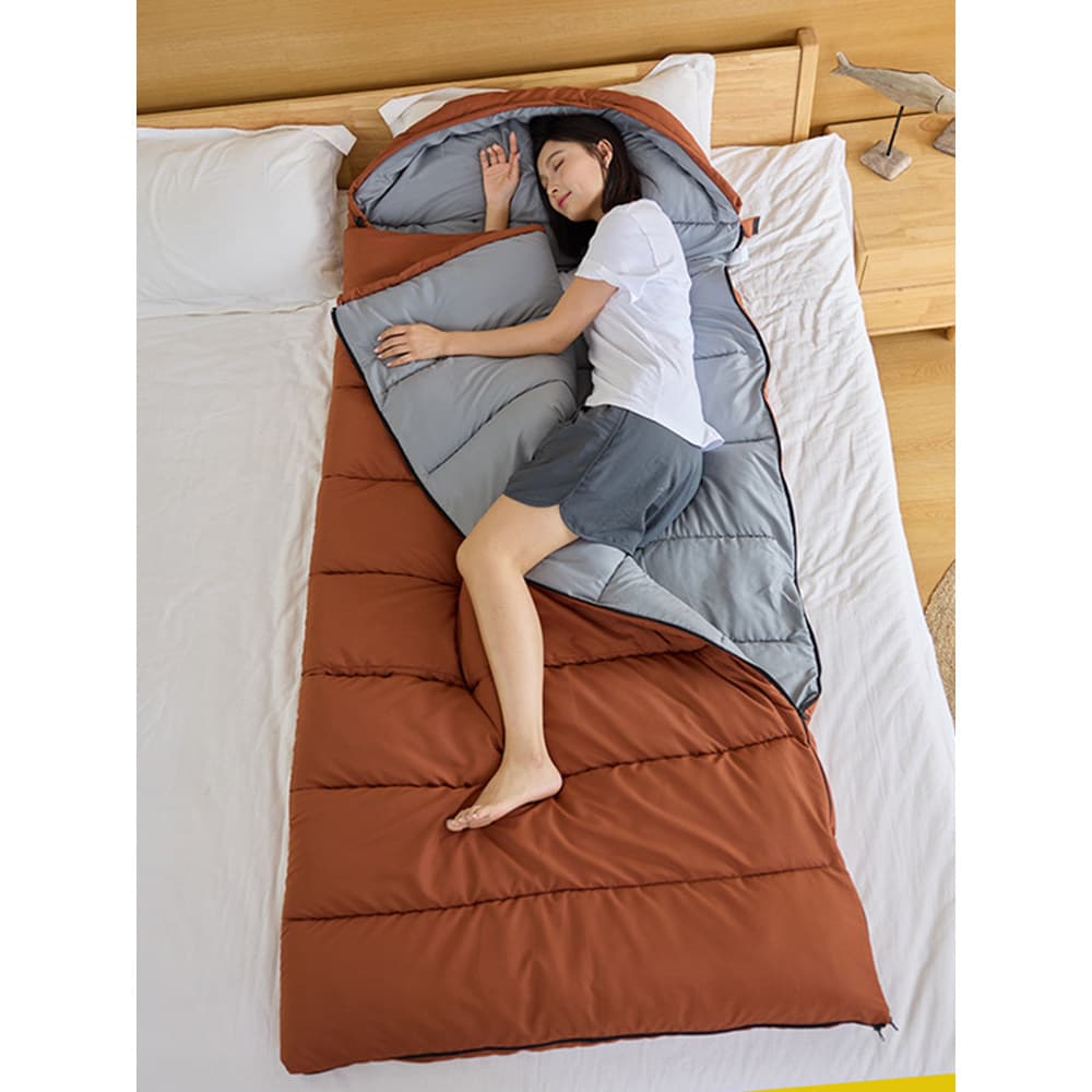 Saco de dormir ampliado inverno à prova de frio mantendo quente acampamento almoço pausa gordura adulto único ponto dupl
