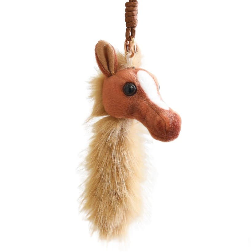 Super Macio Toque Dos Desenhos Animados Cabeça De Pônei Pingente Brinquedo De Pelúcia Rabo De Cavalo Saco De Boneca Chav