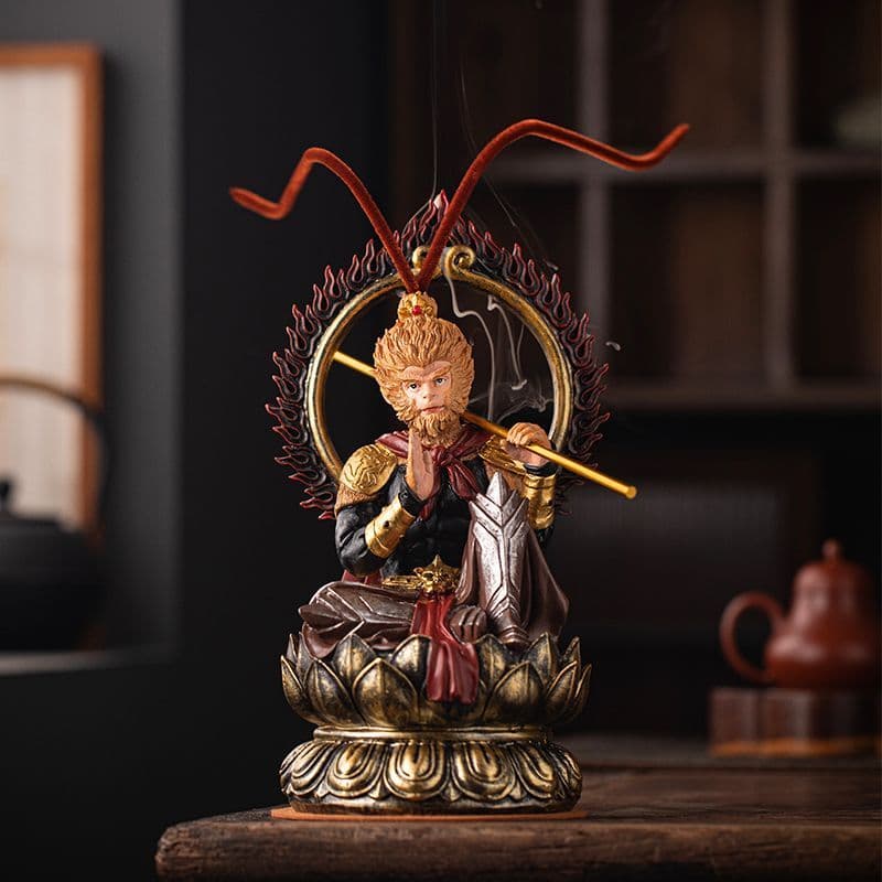 Macaco Rei Macaco Rei Figura Lutando Sobre Decorações de Artesanato de Buda