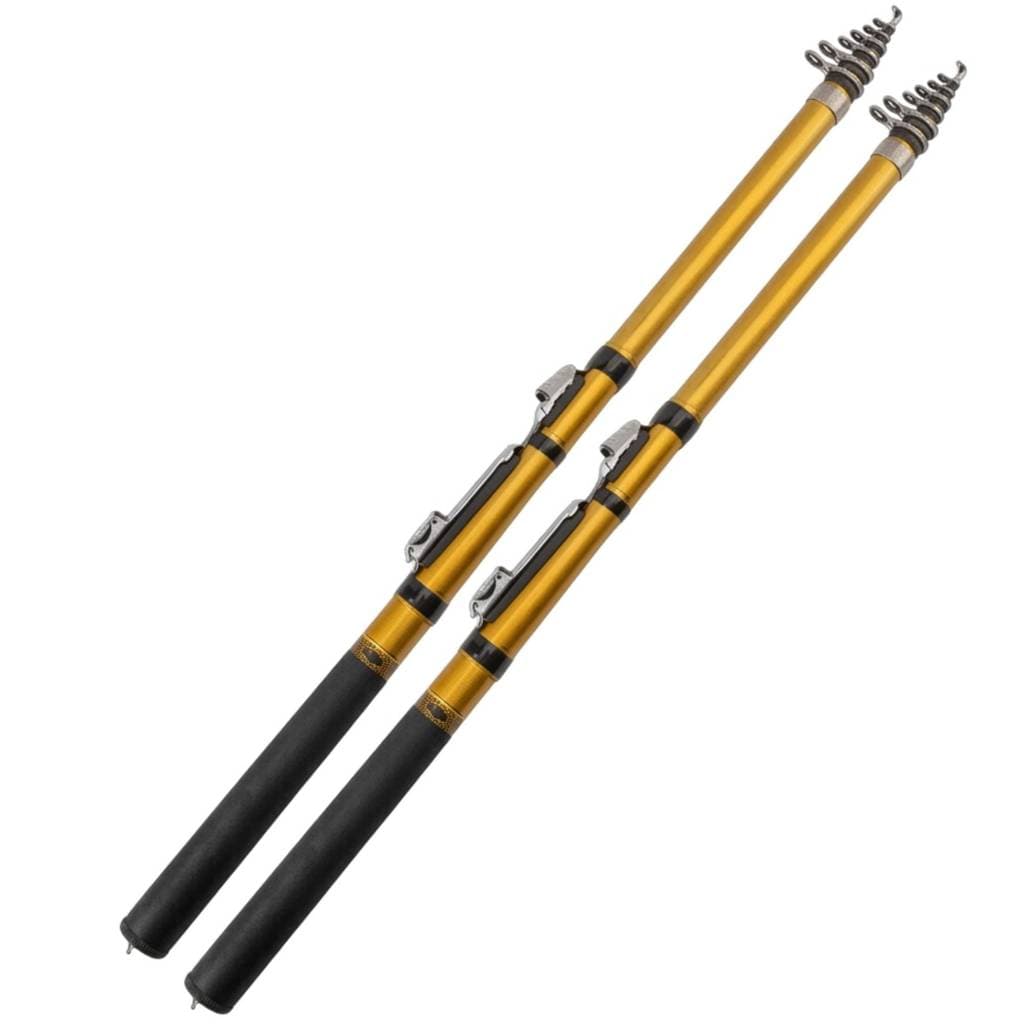 Vara Pesca Molinete Telescópica Carbono Kit 2un Retratil Ultra light leve Pescaria 1.5 1.8 2.1 2.4 2.7 3M 3.6