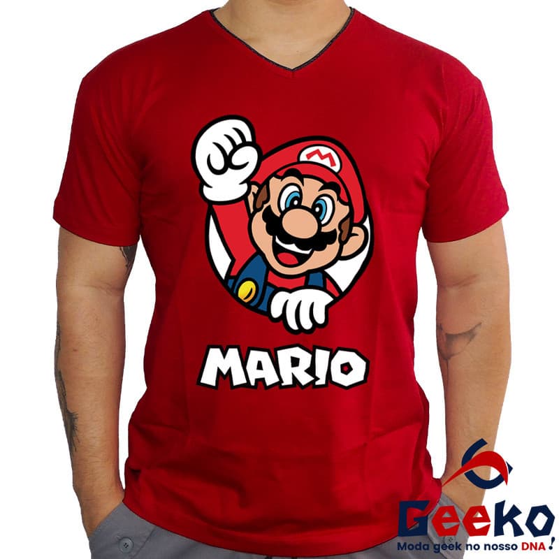 Camiseta Super Mario 100% Algodão Super Mario Bros Geeko