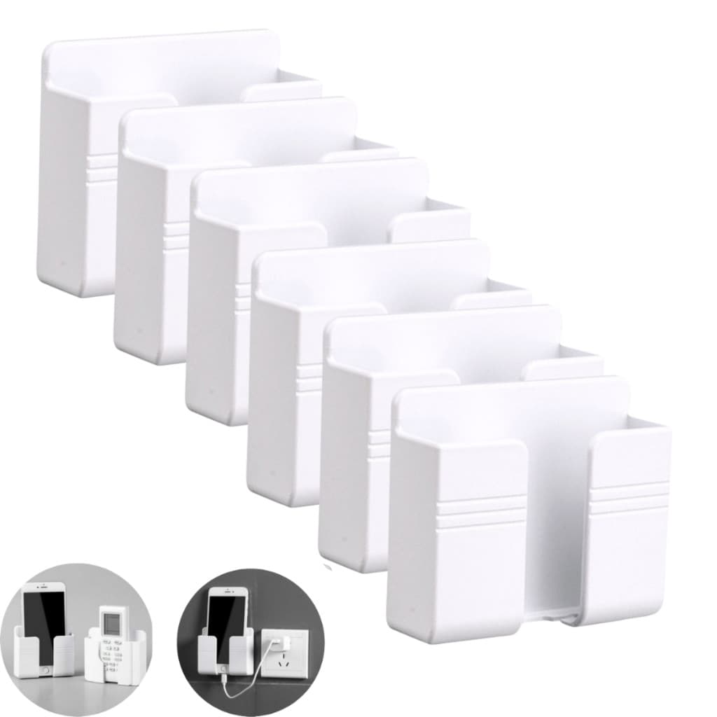 6 Suporte De Parede Para Celular Controle Plástico Branco facil