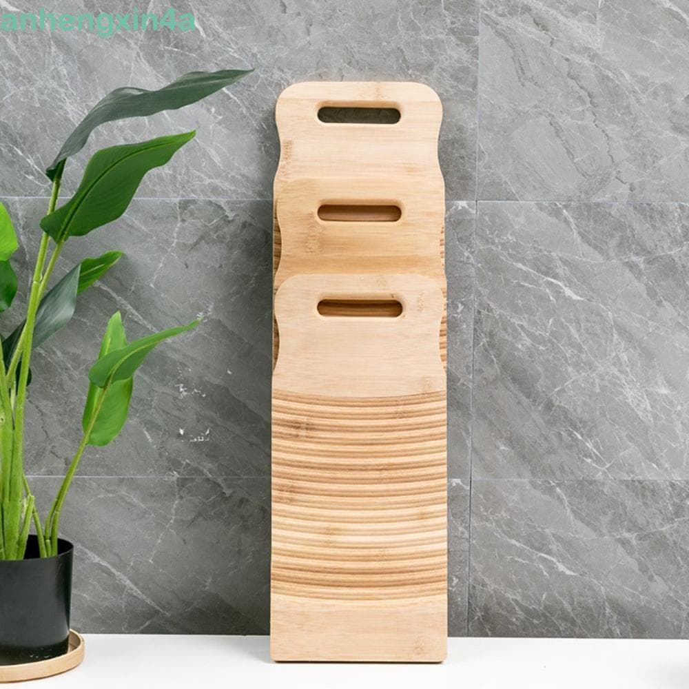 ANHENGXIN Tábua De Lavar Manual Prática De Bambu Engrossar Retângulo Durável Ferramentas De Limpeza De Roupas