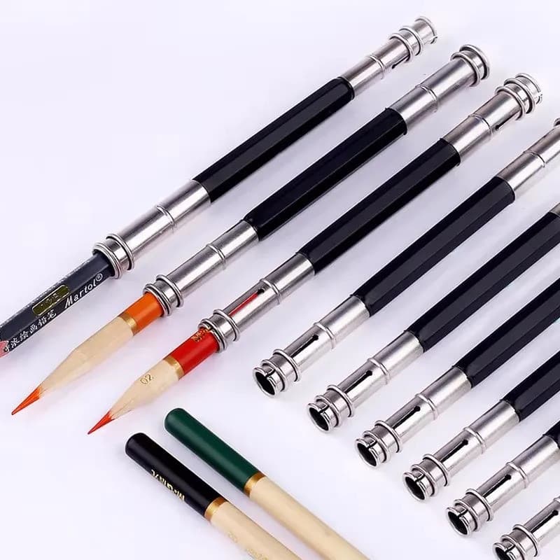1 Pçs Extensão De Lápis De Duas Cabeças Preto Extensor Para Esboçar Escola Escritório Pintura Arte E Ferramentas De Escr