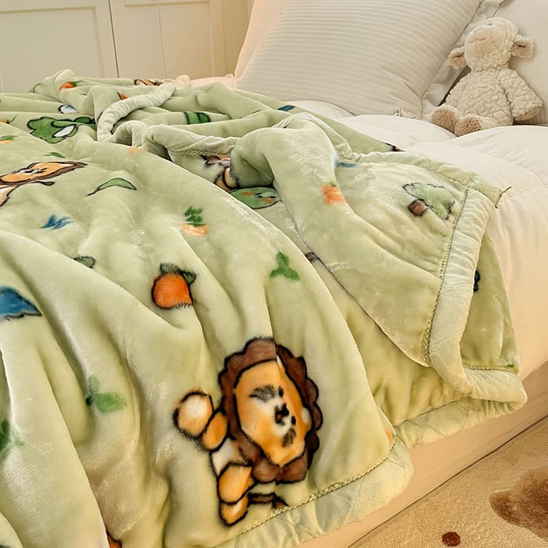 W inverno relíquia cobertor engrossado cama uso pequena colcha cochilo cobertor dormitório estudante cama única Coral ve