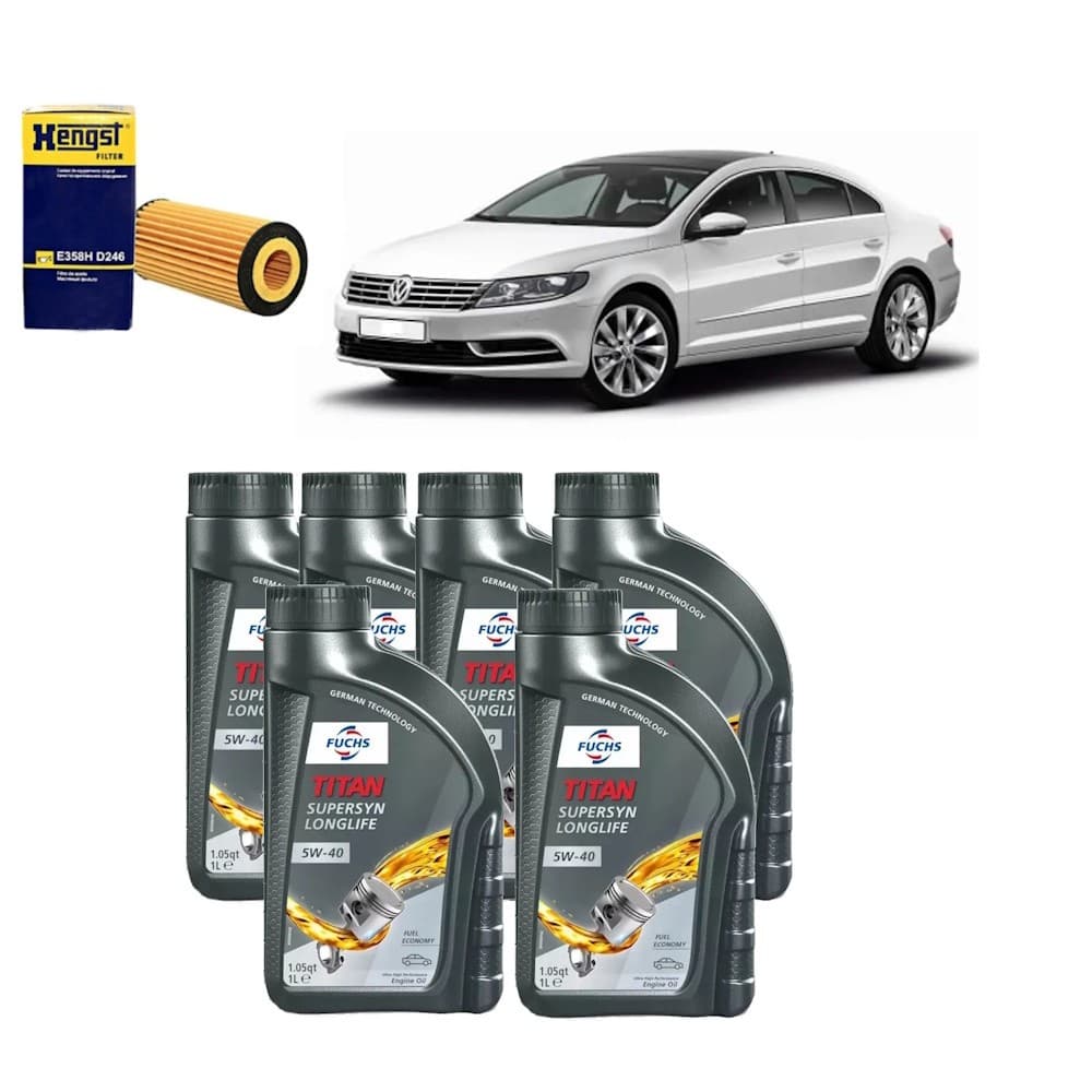 Passat Tsi 2.0 Troca Óleo Fuchs long life 5w40 E358HD246