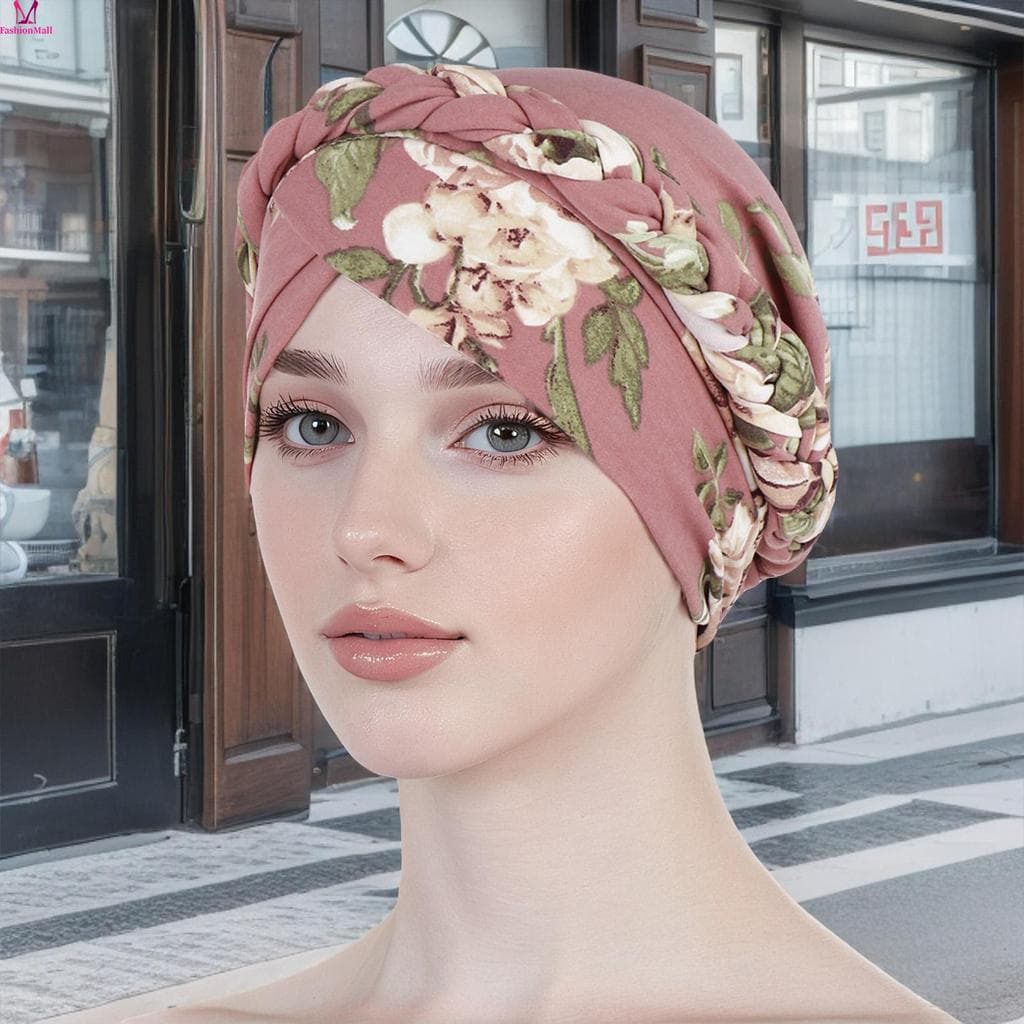 Turbante Pré-Amarrado Feminino , Turbantes De Cabeça Floral , Bonés Macios Torcidos Para Mulheres E Meninas , Presente
