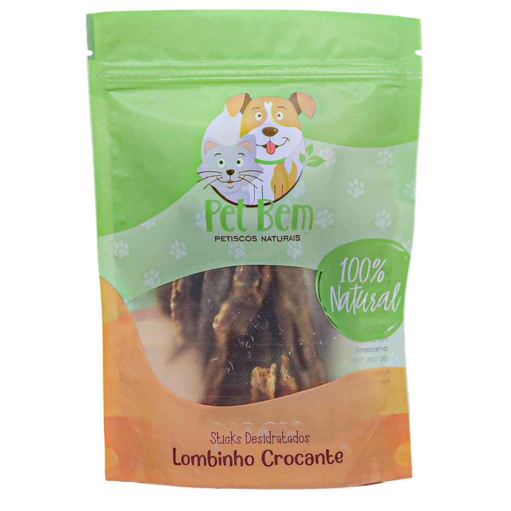 Lombinho Crocante Suíno 60g - Pet Bem
