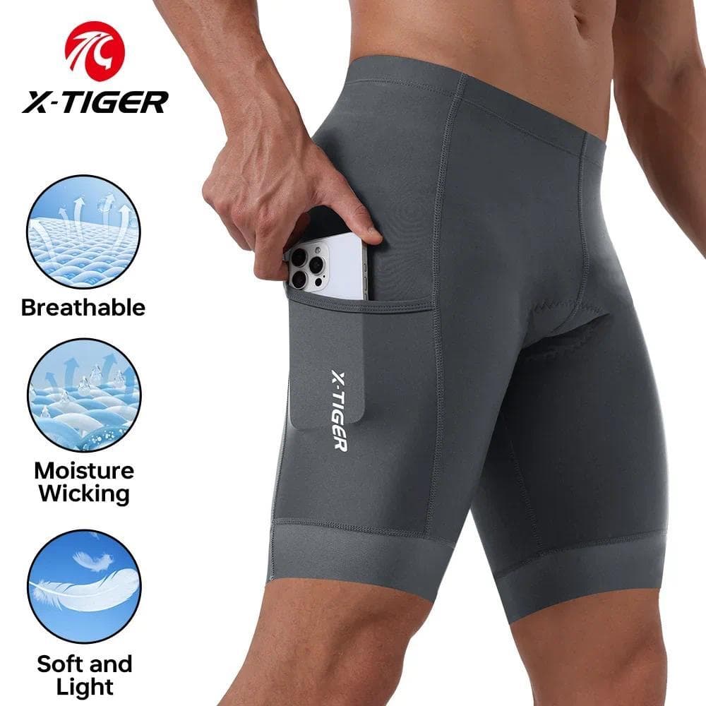 Shorts De Ciclismo 20D Gel Engrossado À Prova De Choque Bicicleta Verão Respirável Masculino MTB De Estrada