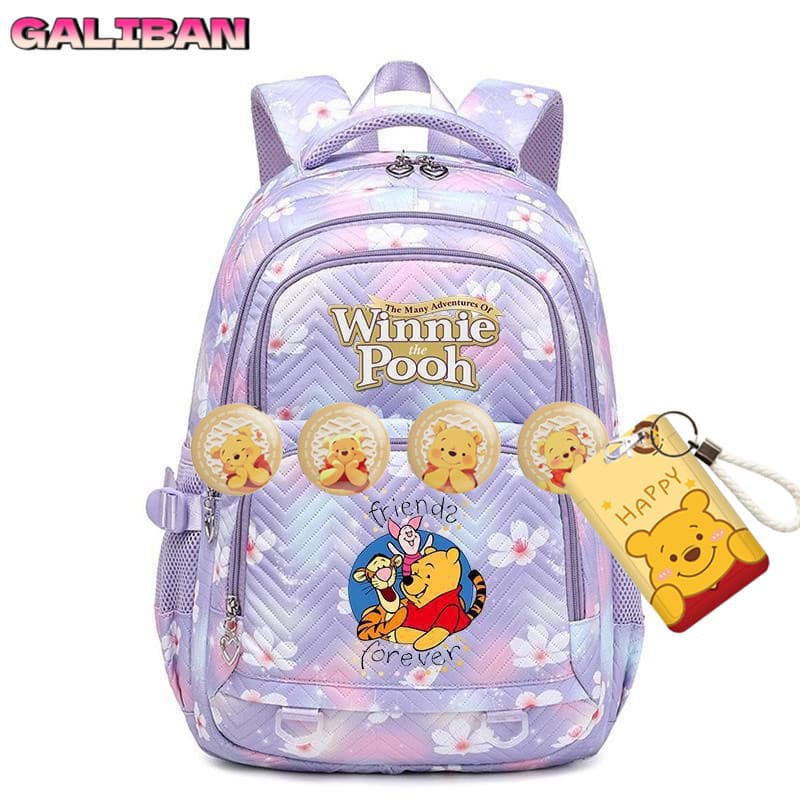 Estável antiderrapante Winnie the Pooh mochila resistente a riscos tecido durável grau 1-3 dedicado Multi-