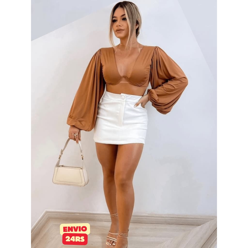 Short saia feminino elegante sofisticado moderno diferenciado versátil