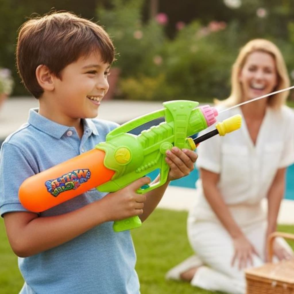 BRINQUEDO PISTOLA DE PLÁSTICO LANÇADOR DE ÁGUA VERÃO VERDE