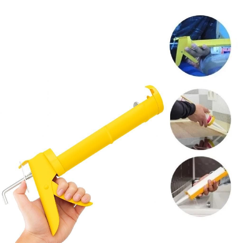PISTOLA SILICONE APLICADOR PROFISSIONAL ENGRAXADEIRA ACO VEDACAO APLICACAO MANUAL TUBO COLA REJUNTE PVC ALTA PRESSAO