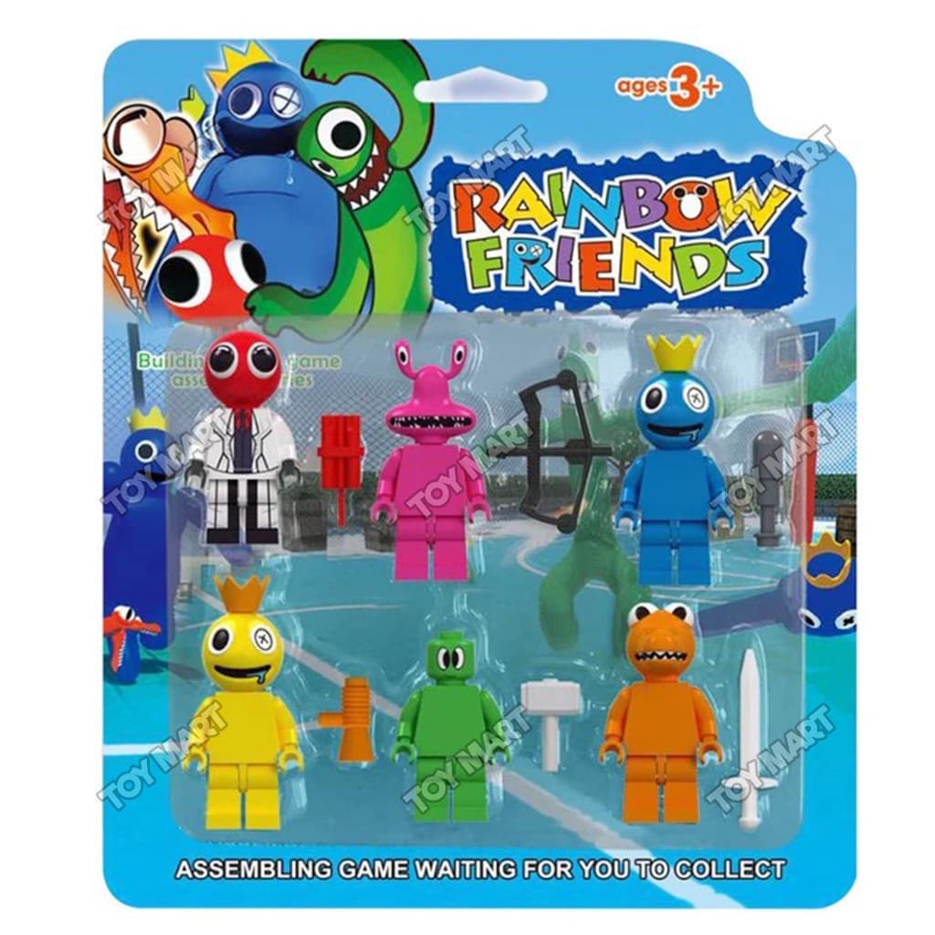 Conjunto De Minifiguras Rainbow Friends 6 Blocos Famosos com Acessórios EWQB