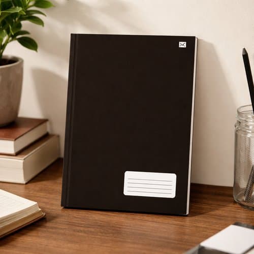 Caderno Universitario Costurado 96 Folhas Papel Branco 1 Materia Preto Resistente