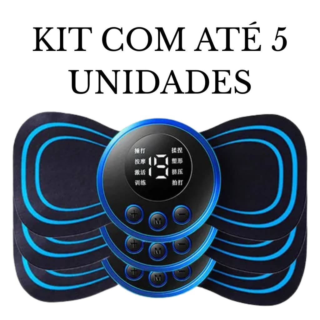 Massageador Elétrico Portátil 8 Modos e 19 Intensidades para Alívio de Dores Musculares e Relaxamento