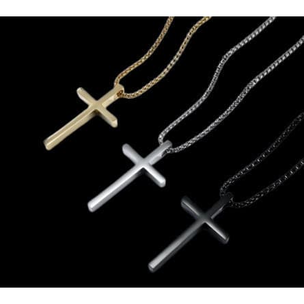 Colar De Cruz Masculina Colares Pingentes De Aço Inoxidável Para Homens Hip Hop