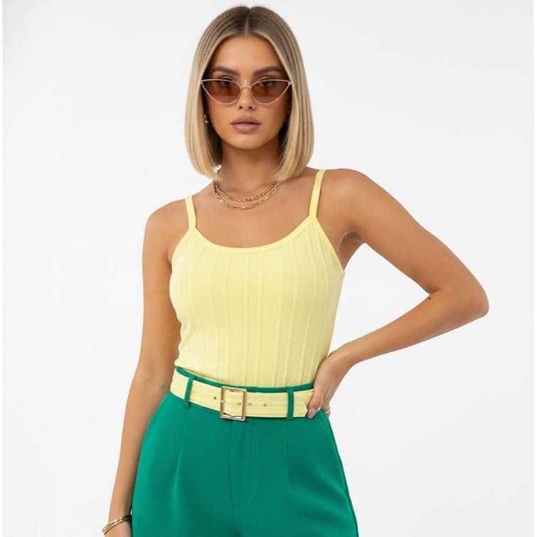 Kit 4 Regatinhas Feminina Alcinha Canelada Com Bojo Tendencia 2026 Elegante Moderna