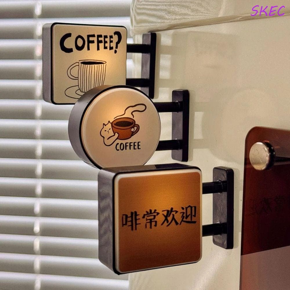 Geladeira Brilhante SKEC , Sinal De Luz De Canto De Café Com Atmosfera Criativa De Estilo Retrô ,