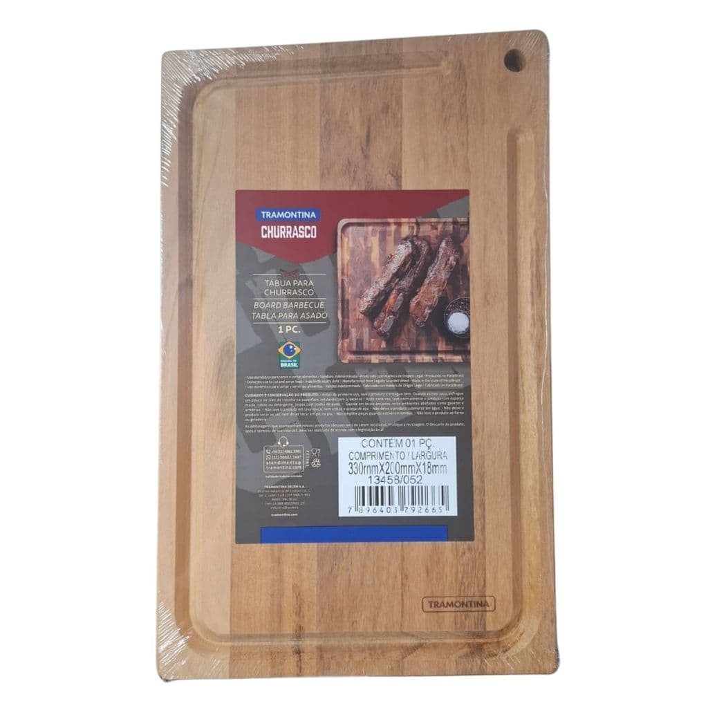 Tábua Churrasco Tramontina Média Madeira 33x20cm