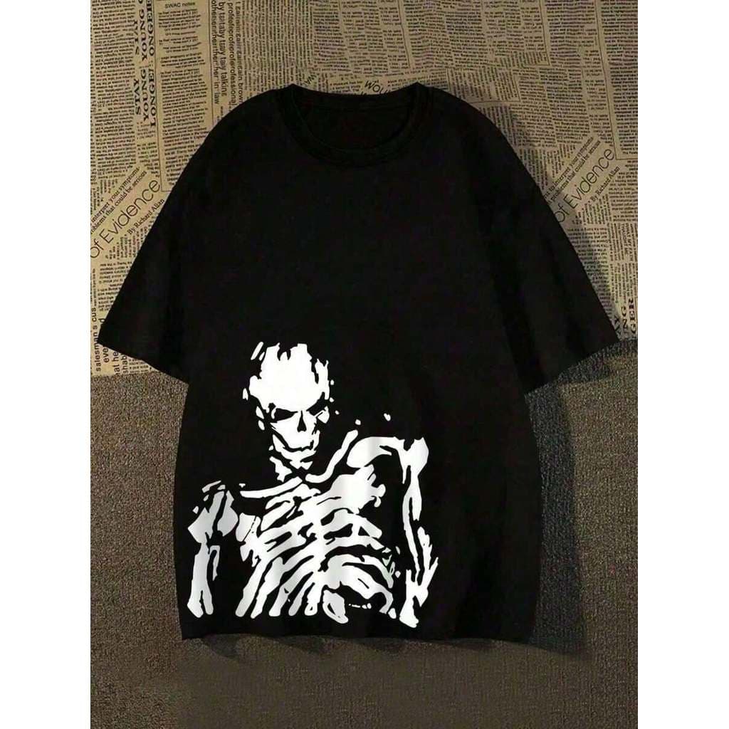 Camiseta Esqueleto100% Algodão Masculina Casual Lançamento