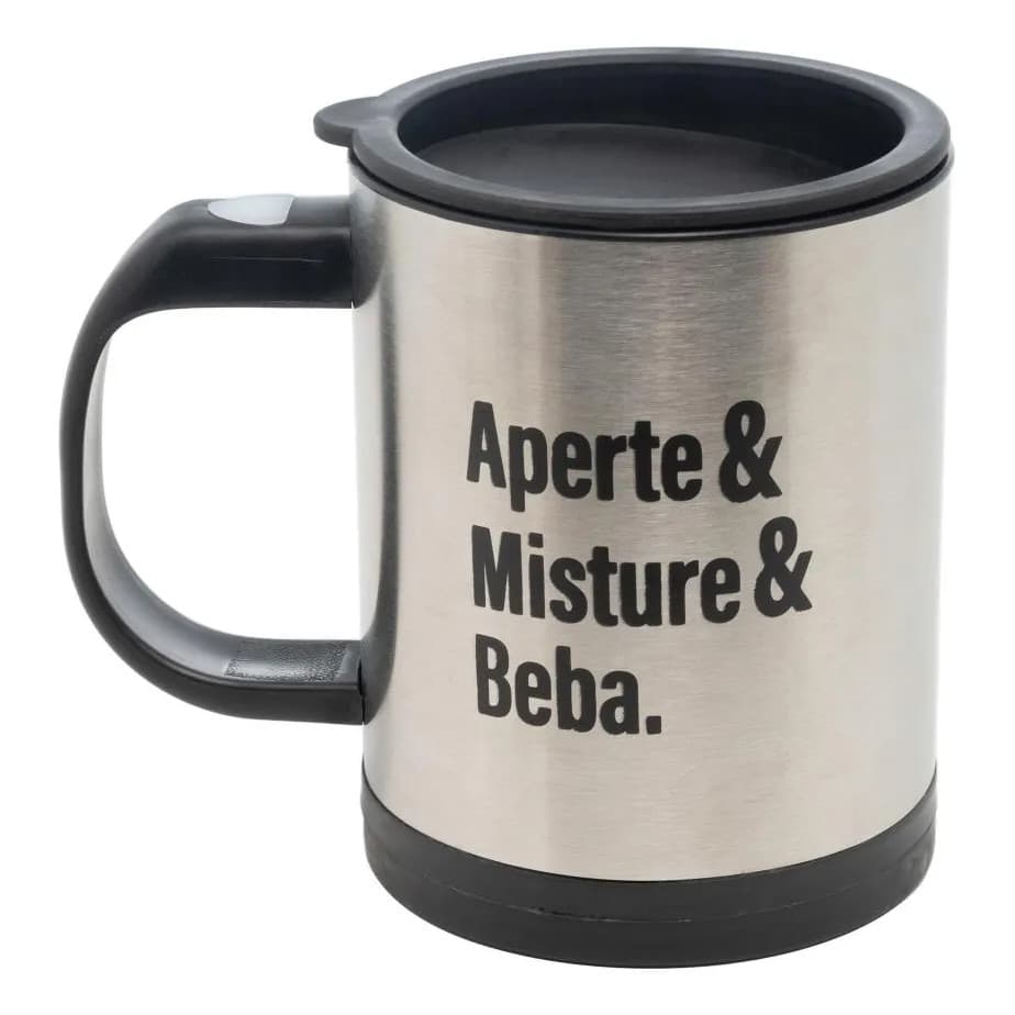 CANECA INOX COM TAMPA E MIXER 380ML LYOR