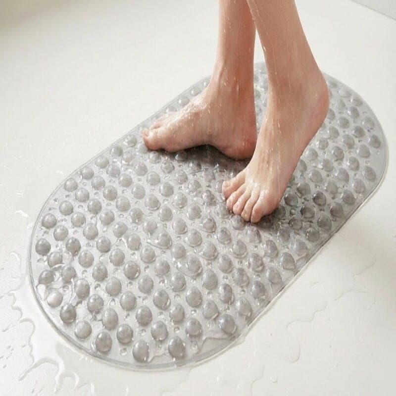 Tapete Box Banheiro Oval Antiderrapante Transparente Com Ventosas