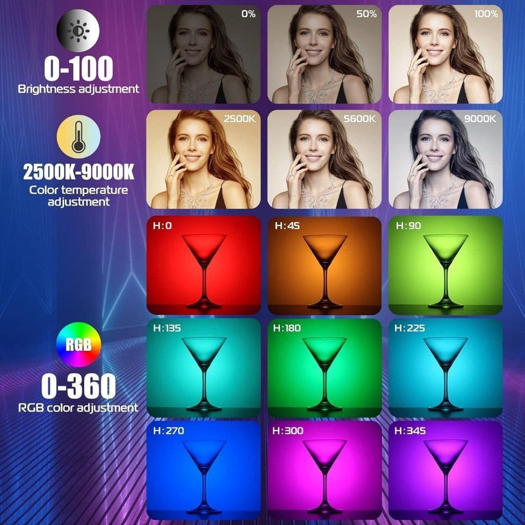 Bastão De Led Iluminação Luz Rgb E Branco Preenchimento Foto FACIL